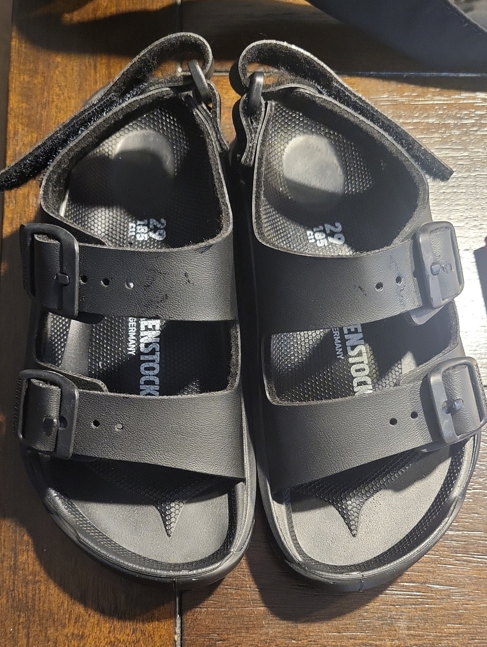 Birkenstock Kids Black Double-Buckle Sandals New Never Worn